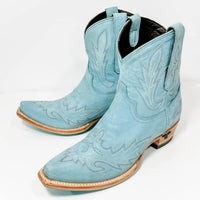 Lane Boots Women's Lexington Western Bootie in powder blue - women's shoe - detail view