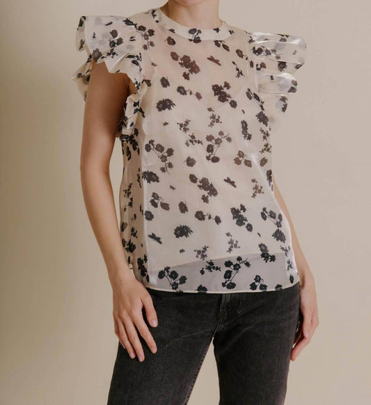 Floral Organza Top With Cami