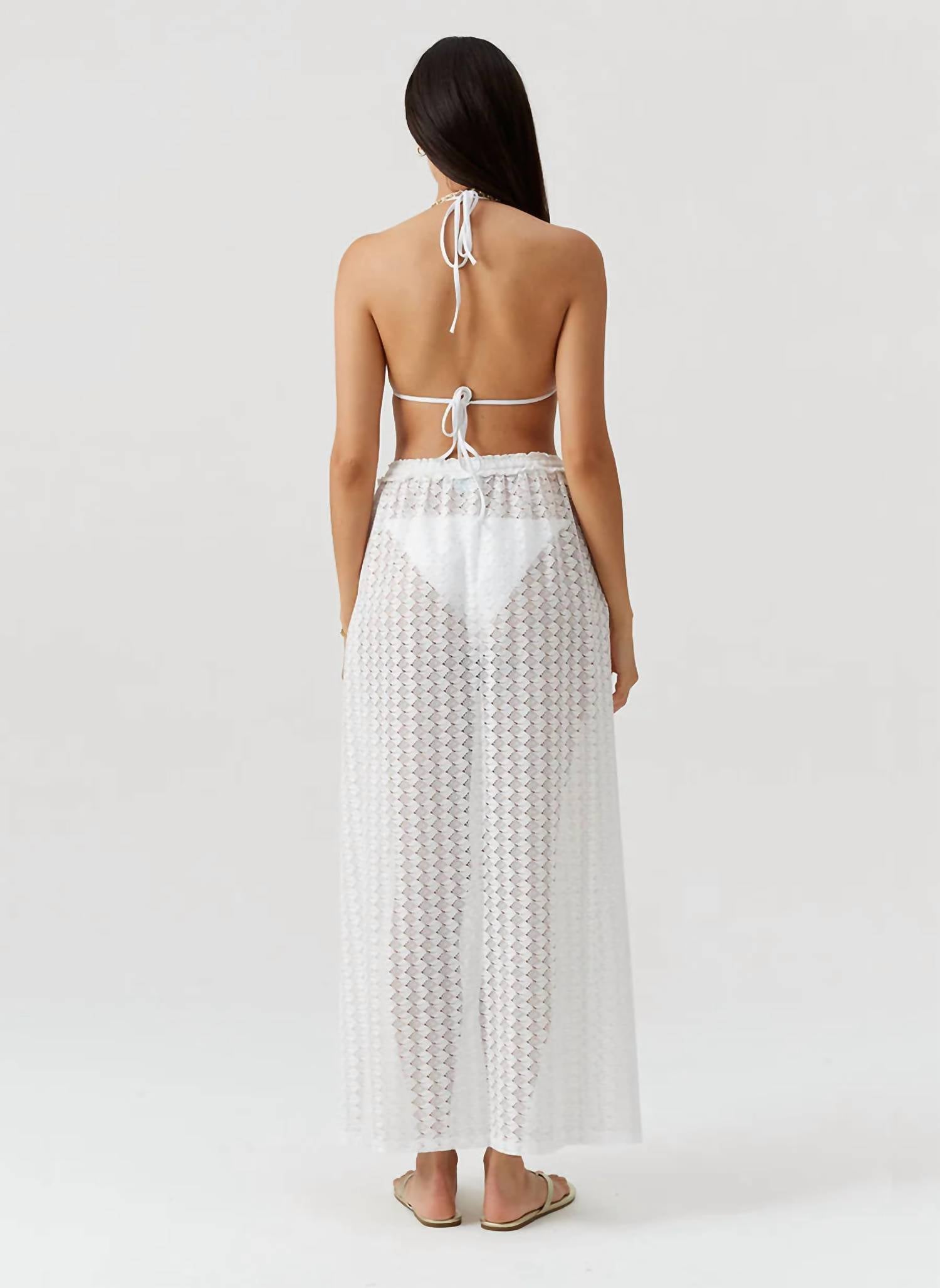 Melissa Odabash Mendi Semi-sheer Long Skirt in white - women's skirt - detail view