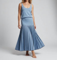 Lyla Grace Grace Pleated Skirt in blue - women's skirt - detail view