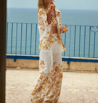 Hemant & Nandita - Flared Pants With Buckle Belt