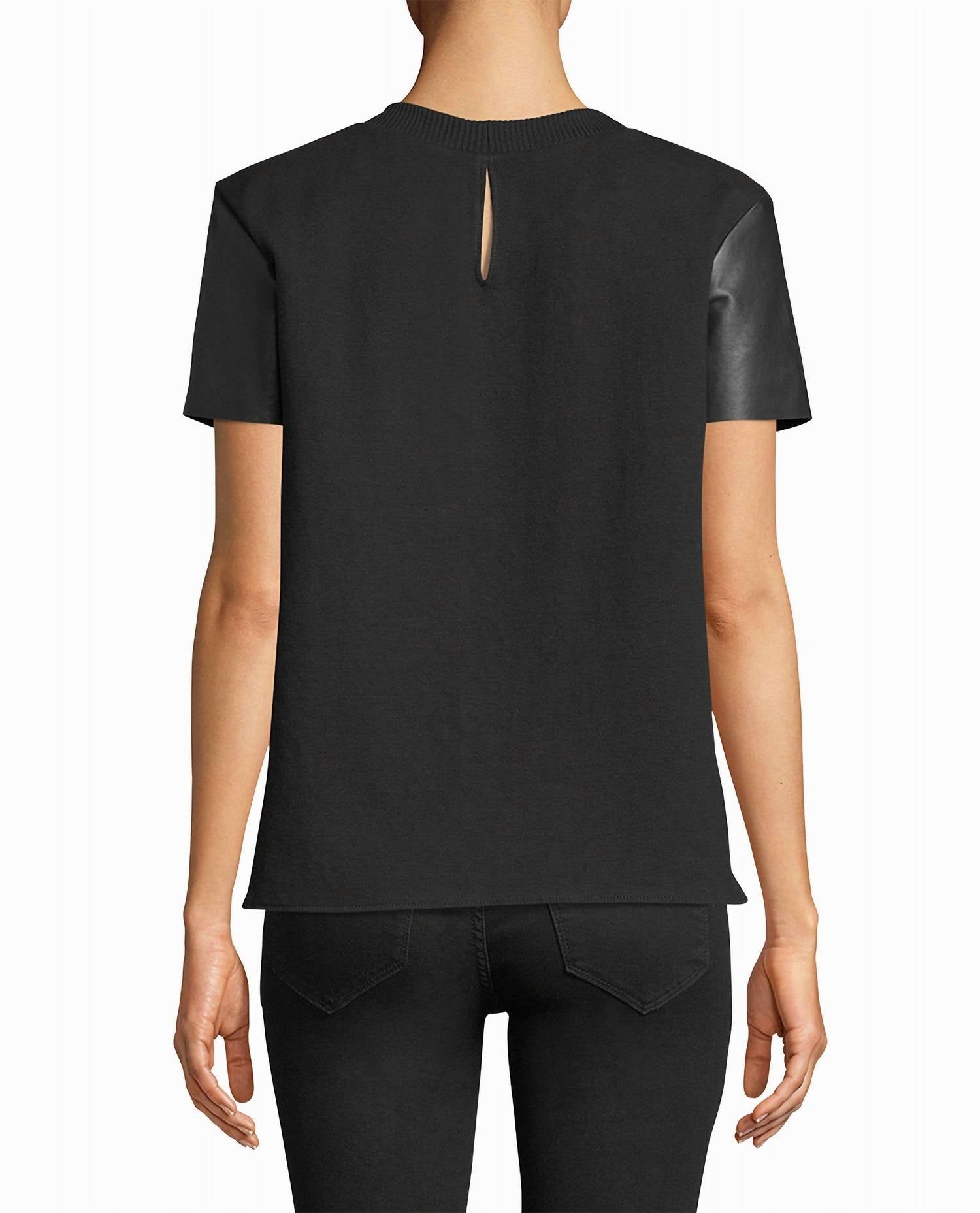 Nicole Miller - Leather T-Shirt