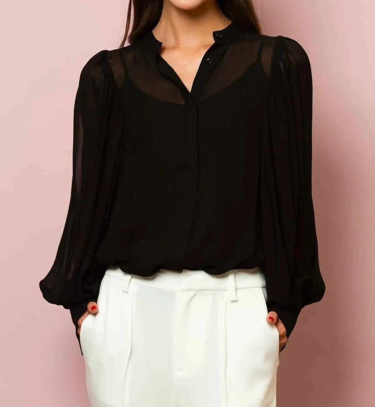 Jessie Liu - Chiffon Button Down Blouse