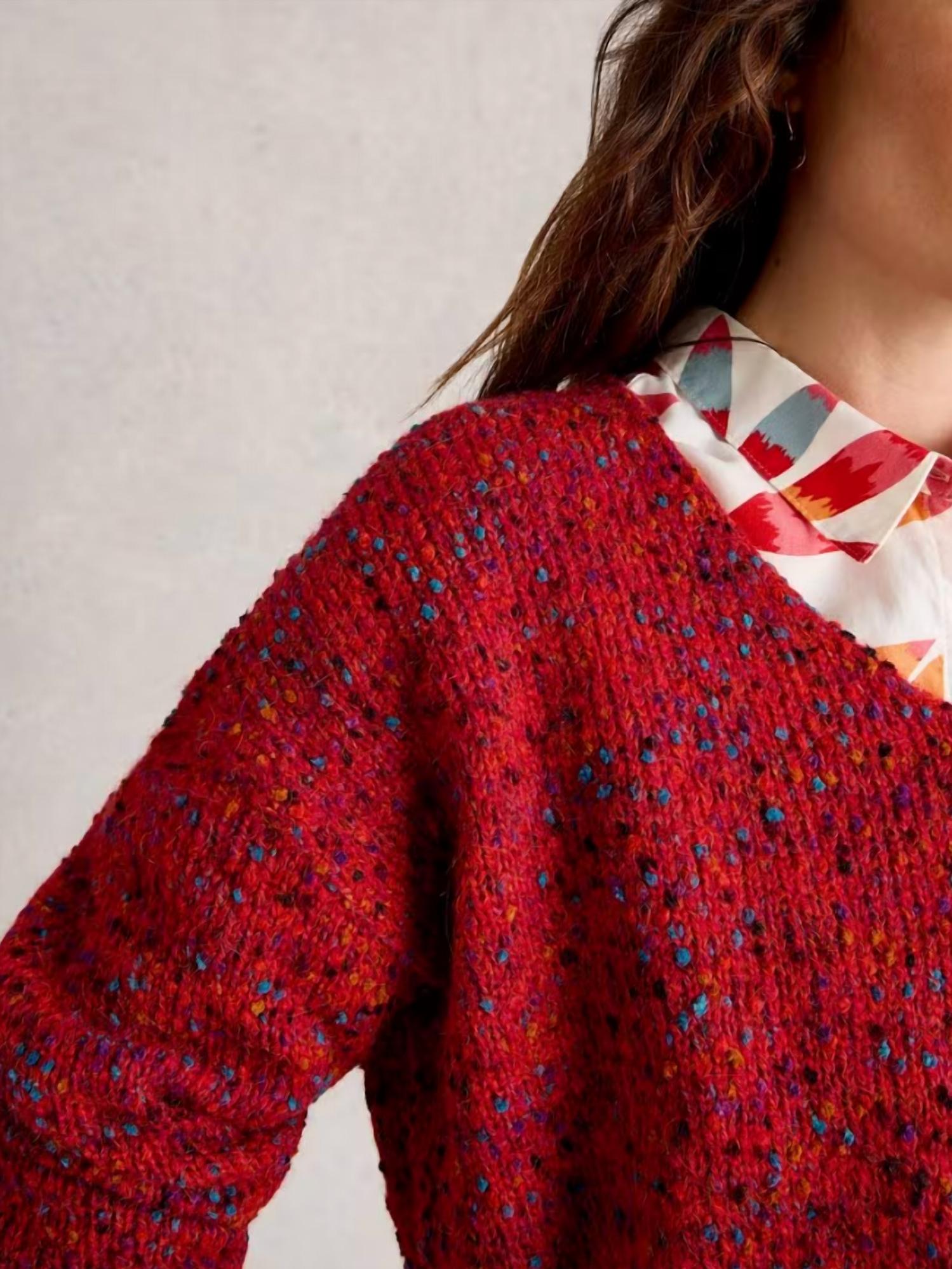 White Stuff - Textured V Neck Sweater