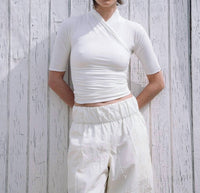 THE LINE BY K felix short sleeve top in vanilla - women's t-shirt