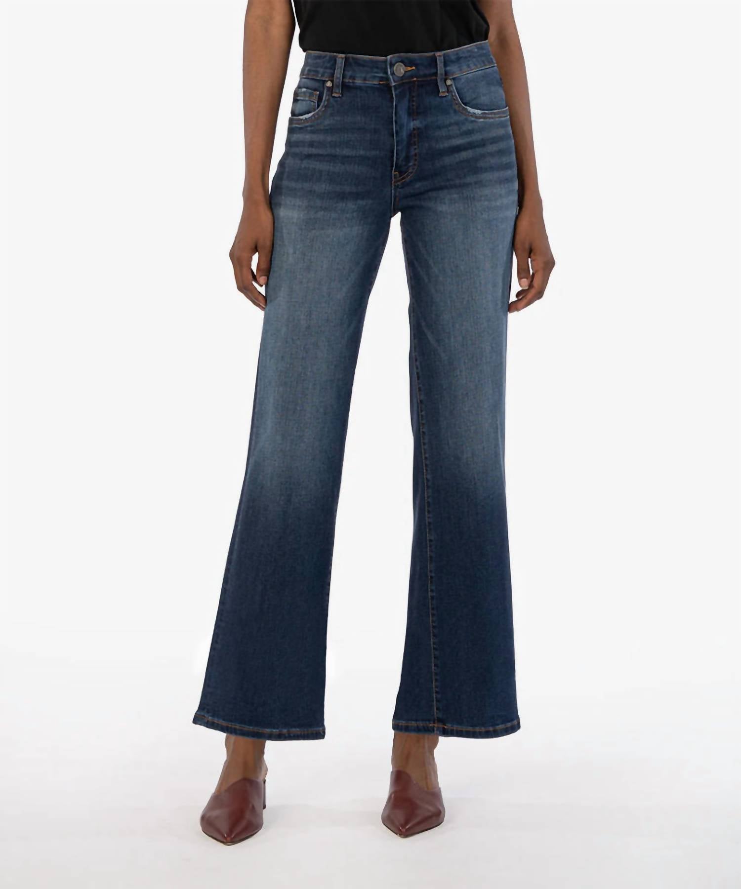 KUT FROM THE KLOTH Charlotte Wide Leg Jeans in resolved - women's jeans