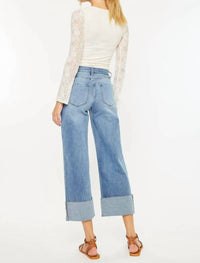 Kancan - High Rise Crop Wide Leg Jeans