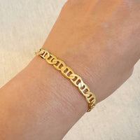 Ellison+Young Women's Horse Bit Linked Chain Bracelet in gold - women's jewelry - detail view