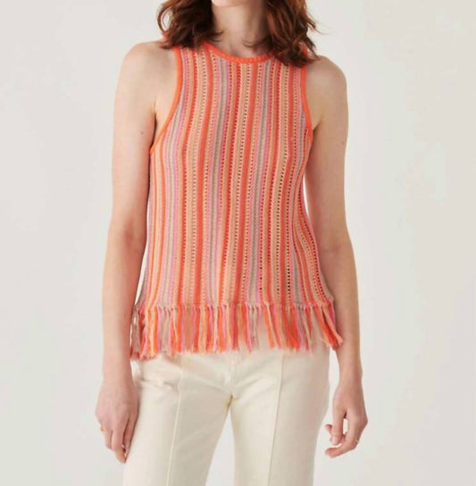 White + Warren - Mercerized Cotton Fringe Tank Top