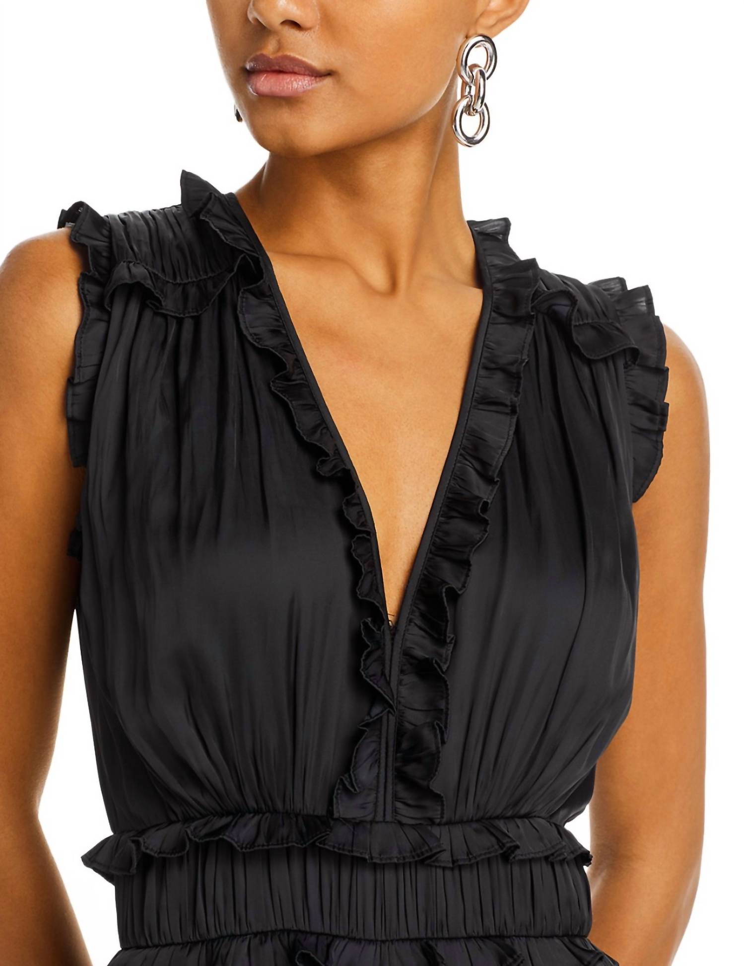 Ramy Brook - Katelyn Ruffle Satin Jumpsuit