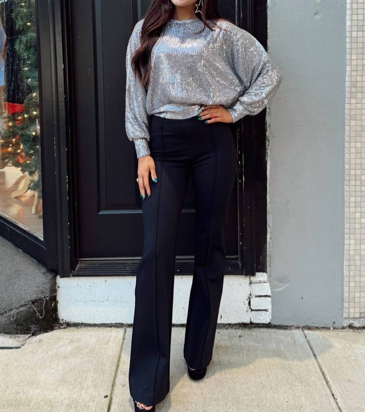 Molly Bracken - Sequin Open Back Sweater