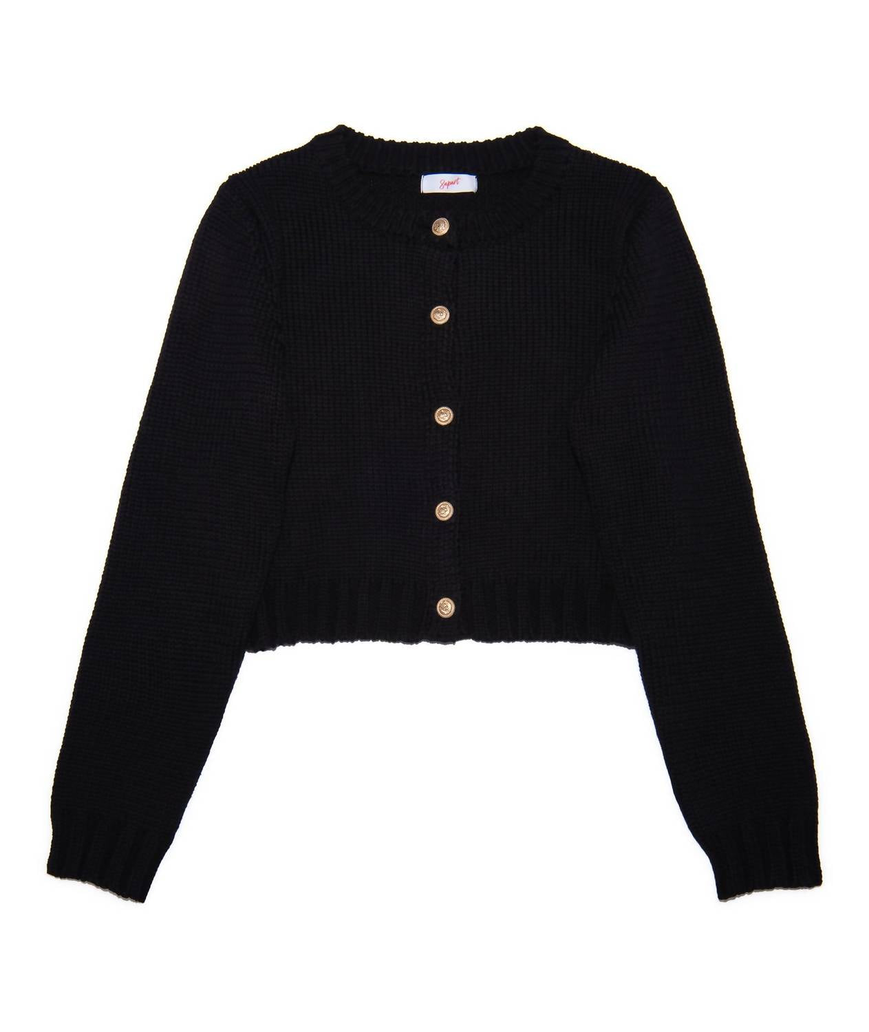 8apart Junior Women's Randi Button Cardigan in black - women's cardigan
