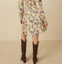 Hayden La - Floral Print Button Up Smocked Dress