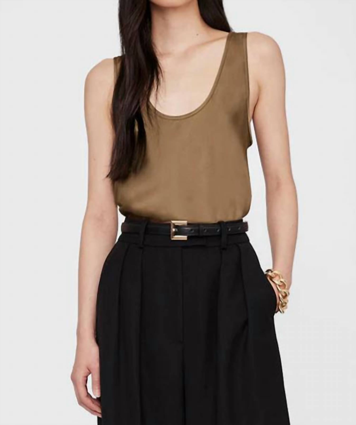 ANINE BING Lea Tank Top in sepia - women's tank top