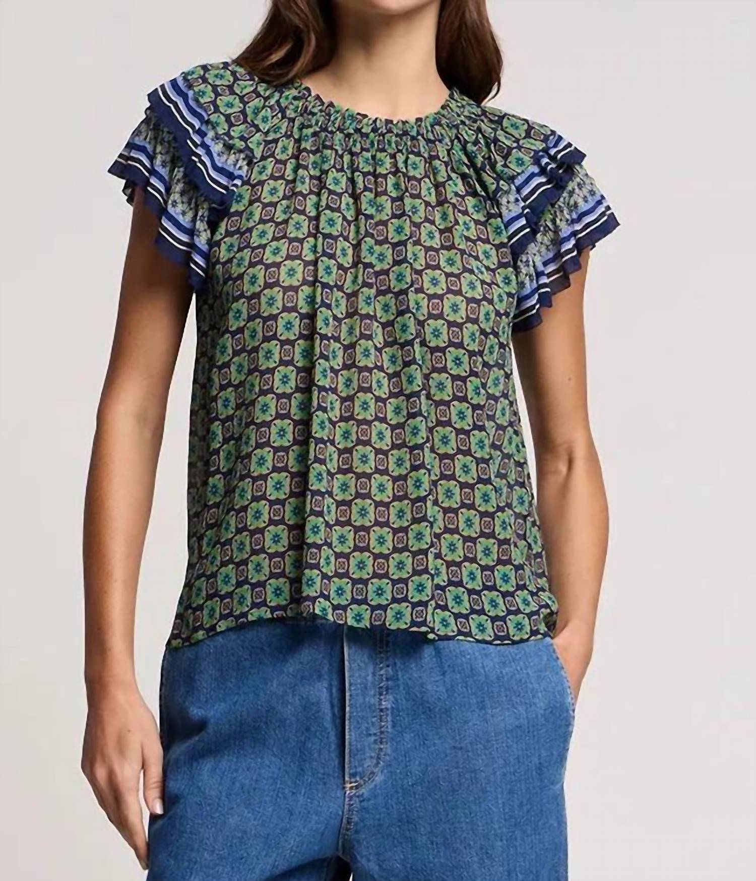 Velvet By Graham & Spencer - Dahlia Border Print Top