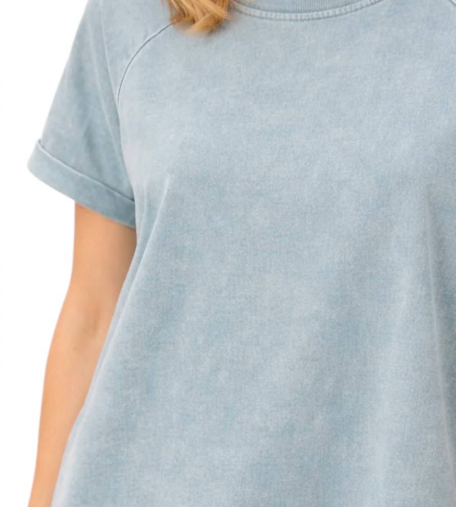 Zenana - French Terry Acid Washed T Shirt