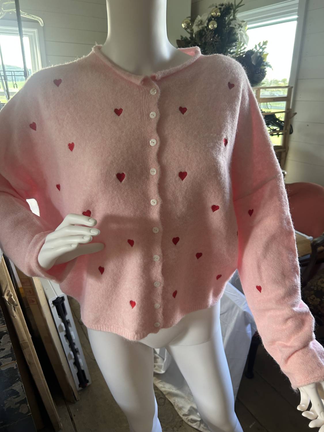 Things Between - Women's Long Sleeved Heart Sweater