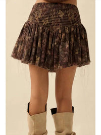 Promesa - Blossoming Bliss Floral Drop-waist Mini Skort