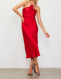 Skies Are Blue - Vanessa Diamante Strap Satin Slip Halter Dress