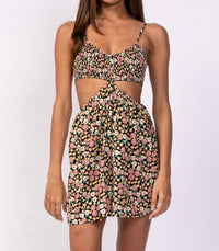 Sky To Moon - Smocked Top Ribcage Cutout Dress