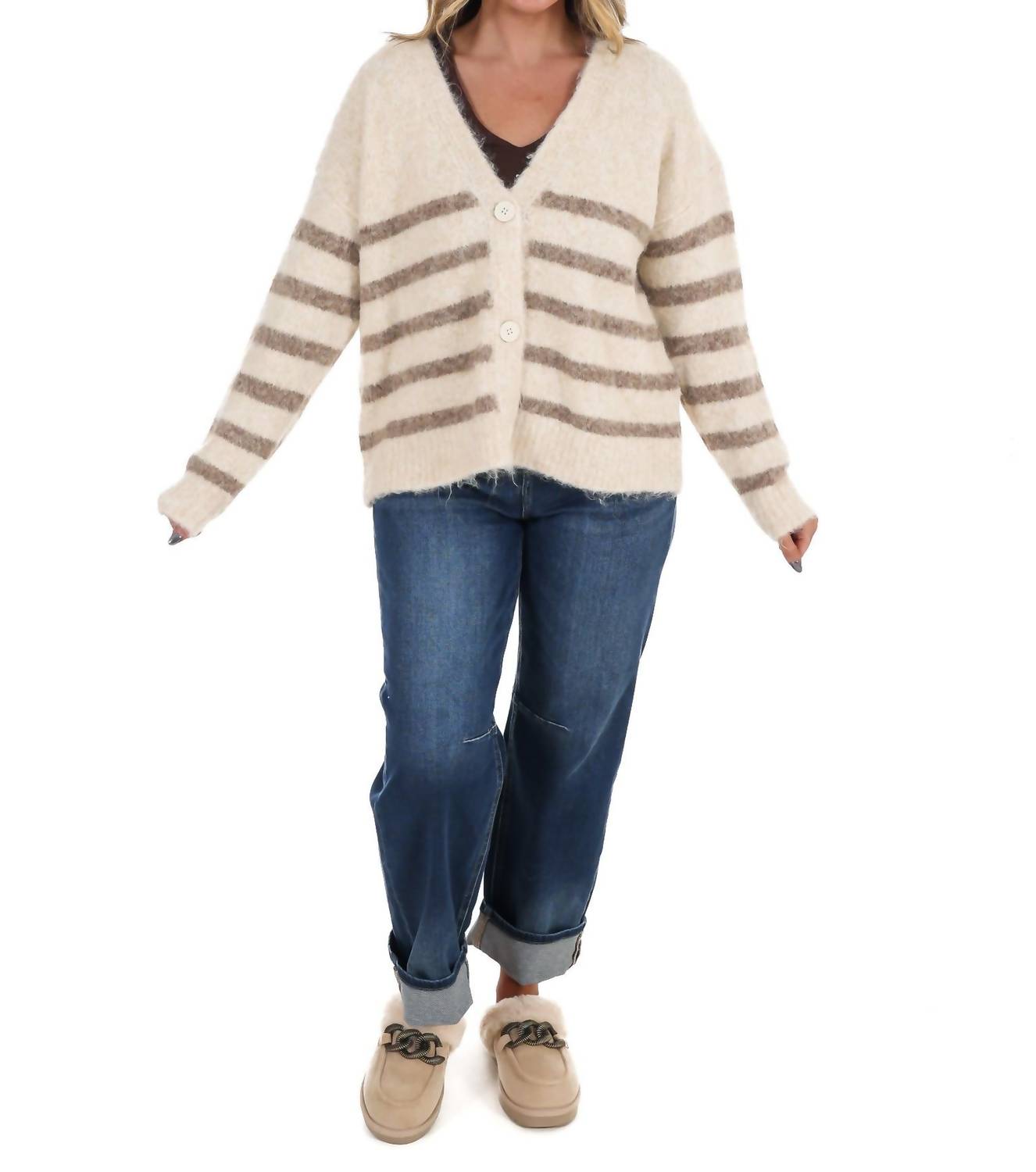 Dreamers - Timely Matter Super Soft Stripe Cardigan