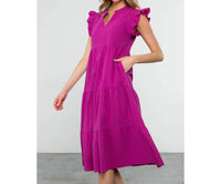 Thml - Ruffle Sleeve Tiered Midi Dress