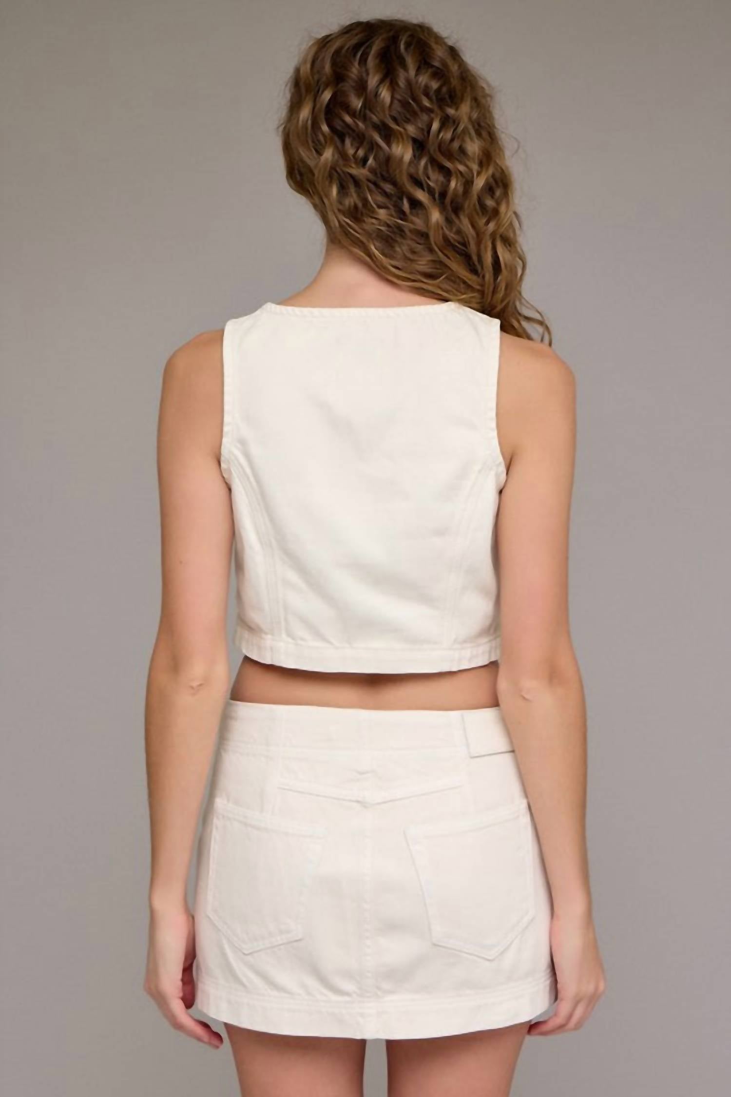 Hidden - Western Zip Denim Skirt