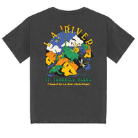 Parks Project Unisex River Toadally Rules Tee in vintage black - women's t-shirt - detail view