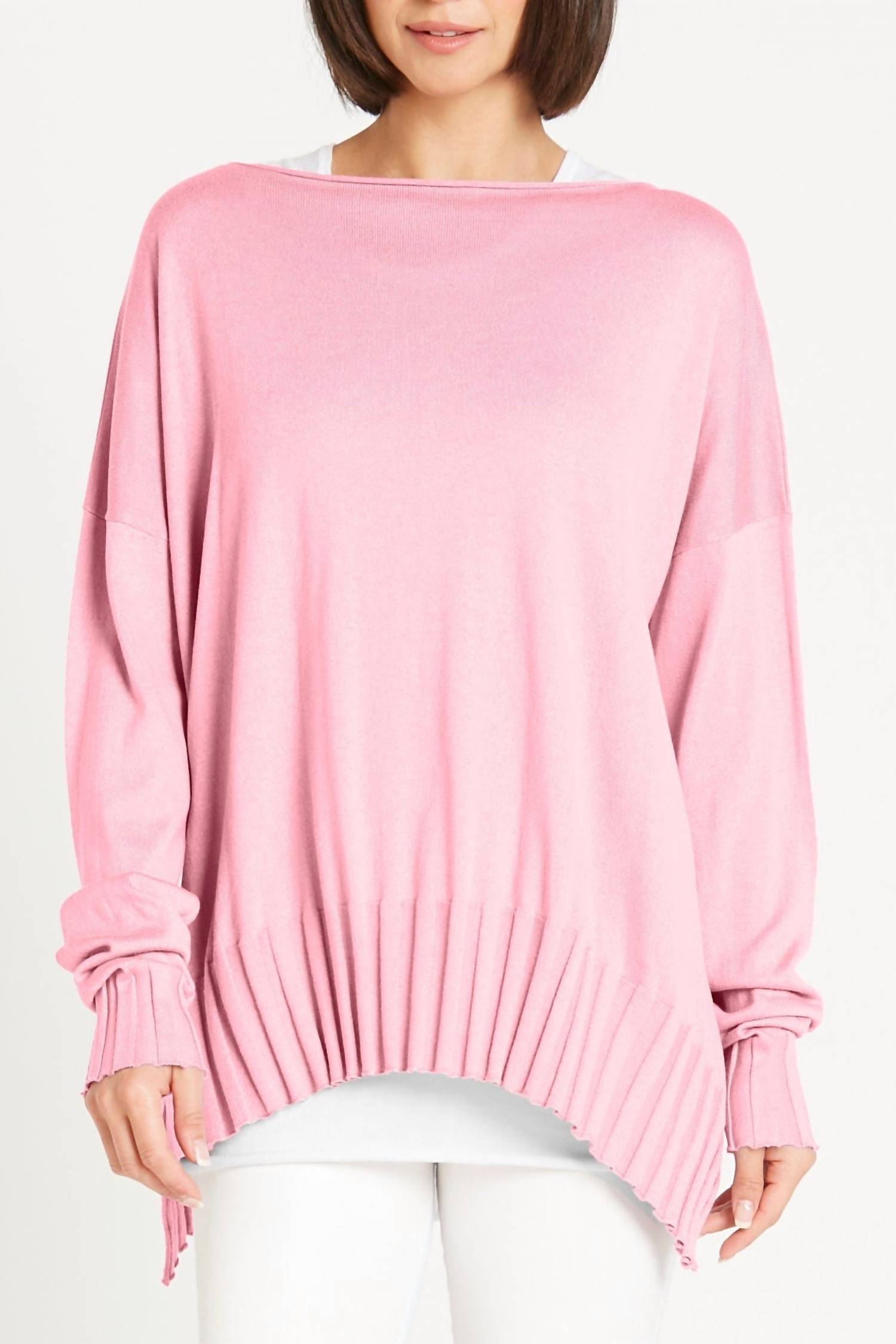 Planet By Lauren G. - Ribbed Boatneck Top