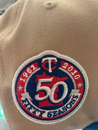 New Era Men's Twins Dodgers Custom Hat in beige - men's hat - detail view