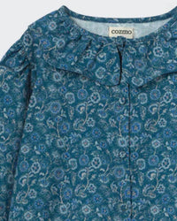 Cozmo - Girls' Floral Fine Corduroy Blouse