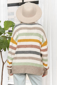 Madelyn - Striped V-neck Cardigan Sweater