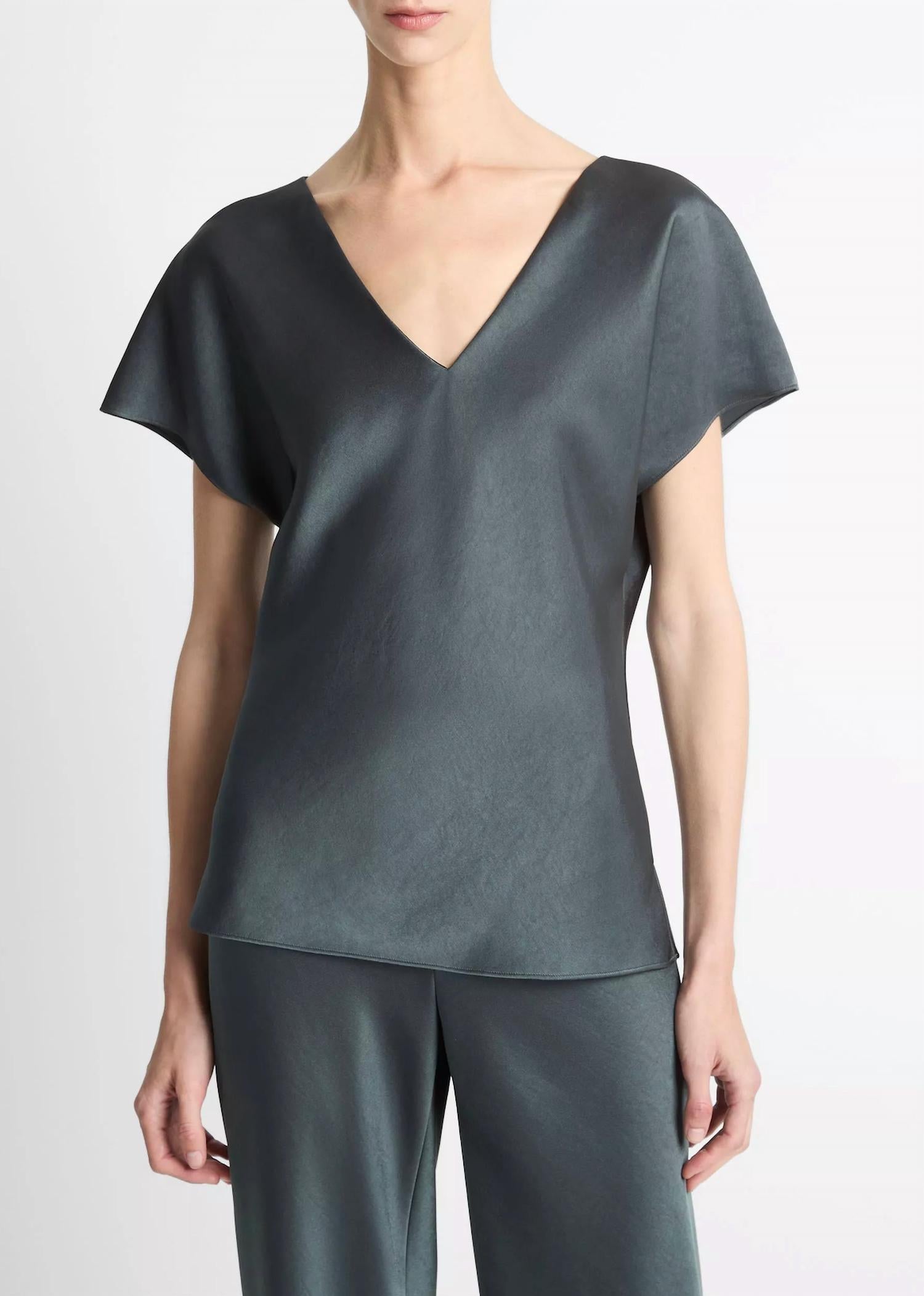 Vince - Satin V-neck Blouse