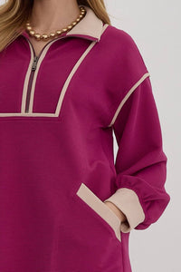 Entro - Long Sleeve Collared Dress