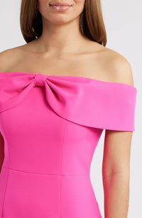 Eliza J - Bow Off-the-shoulder Midi Dress
