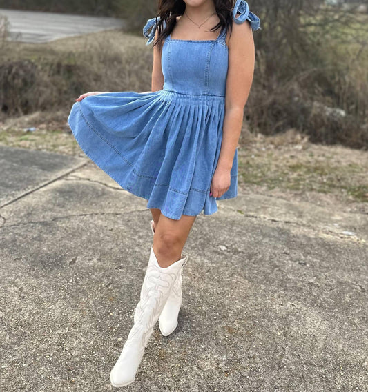 Mable - Halfway To Your Heart Denim Mini Dress