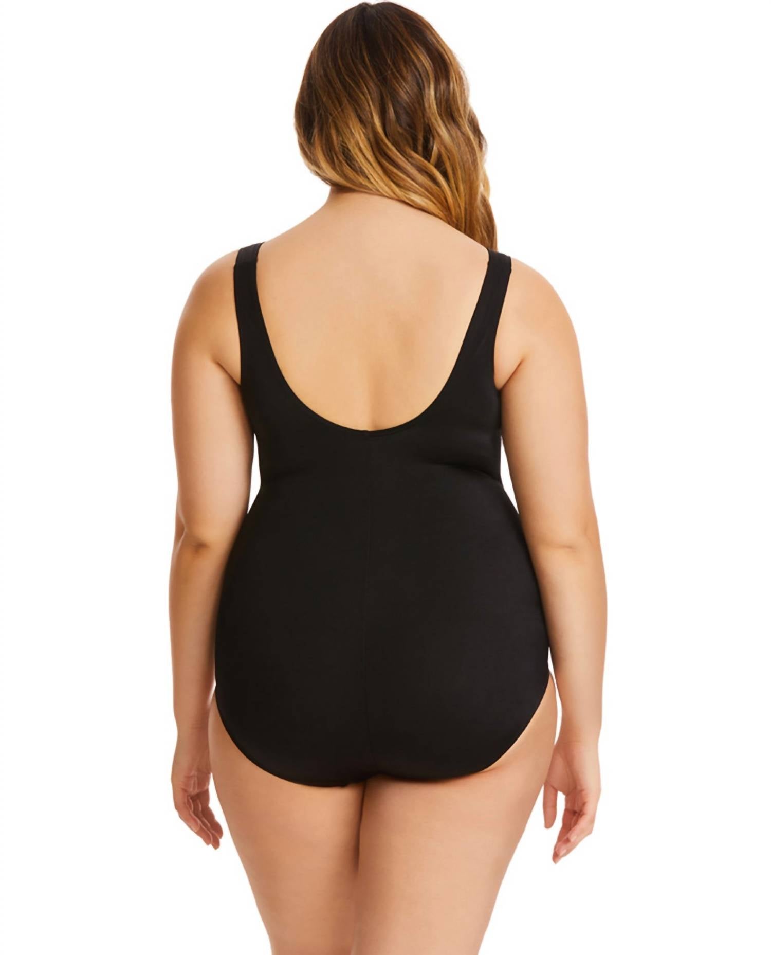 Longitude - Color Block One Piece Swimsuit - PLUS