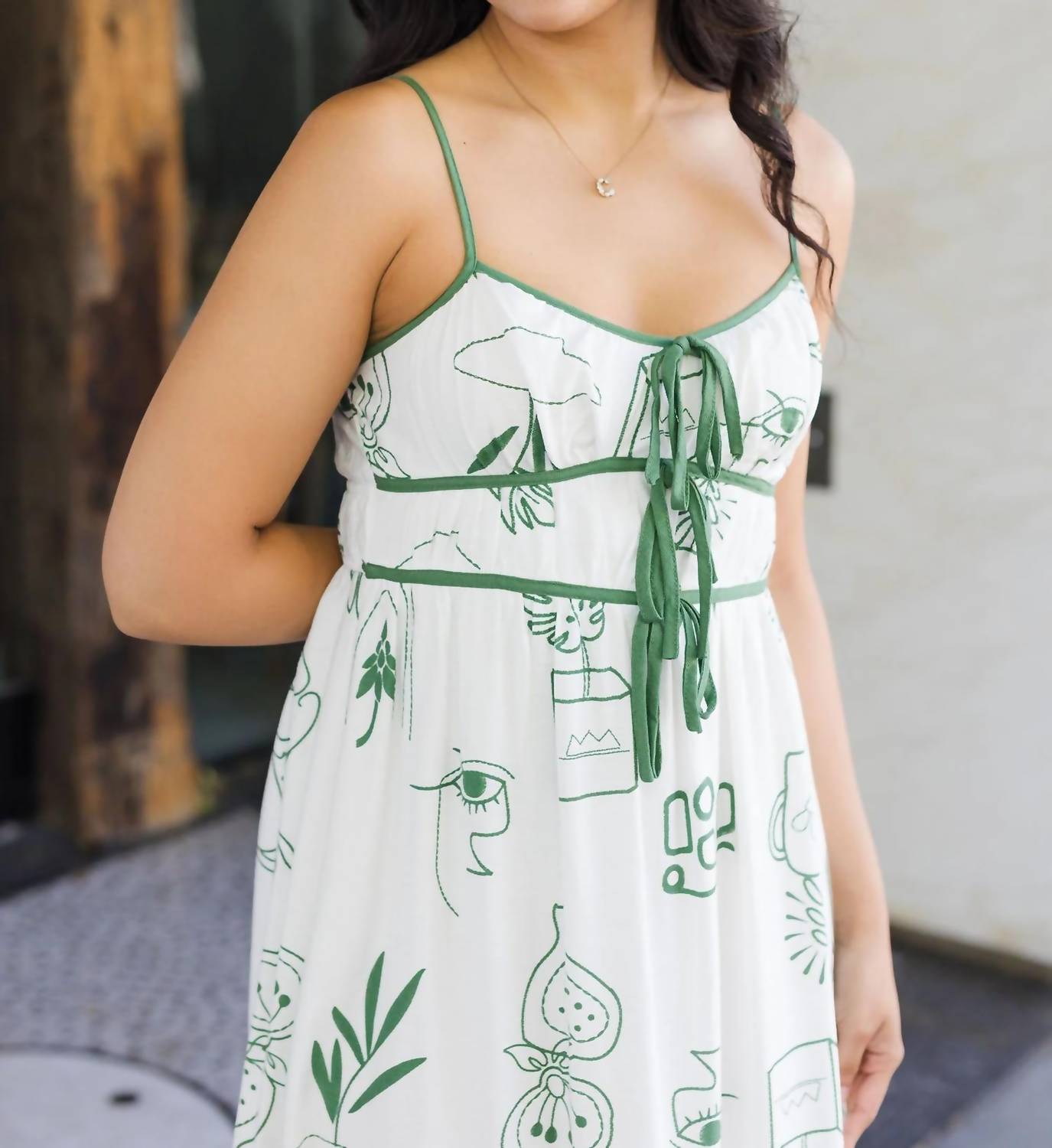 Blu Pepper - Drawn To You Line Print Midi Dress