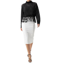 Simkhai - Lattice Fringe Mock Neck Top
