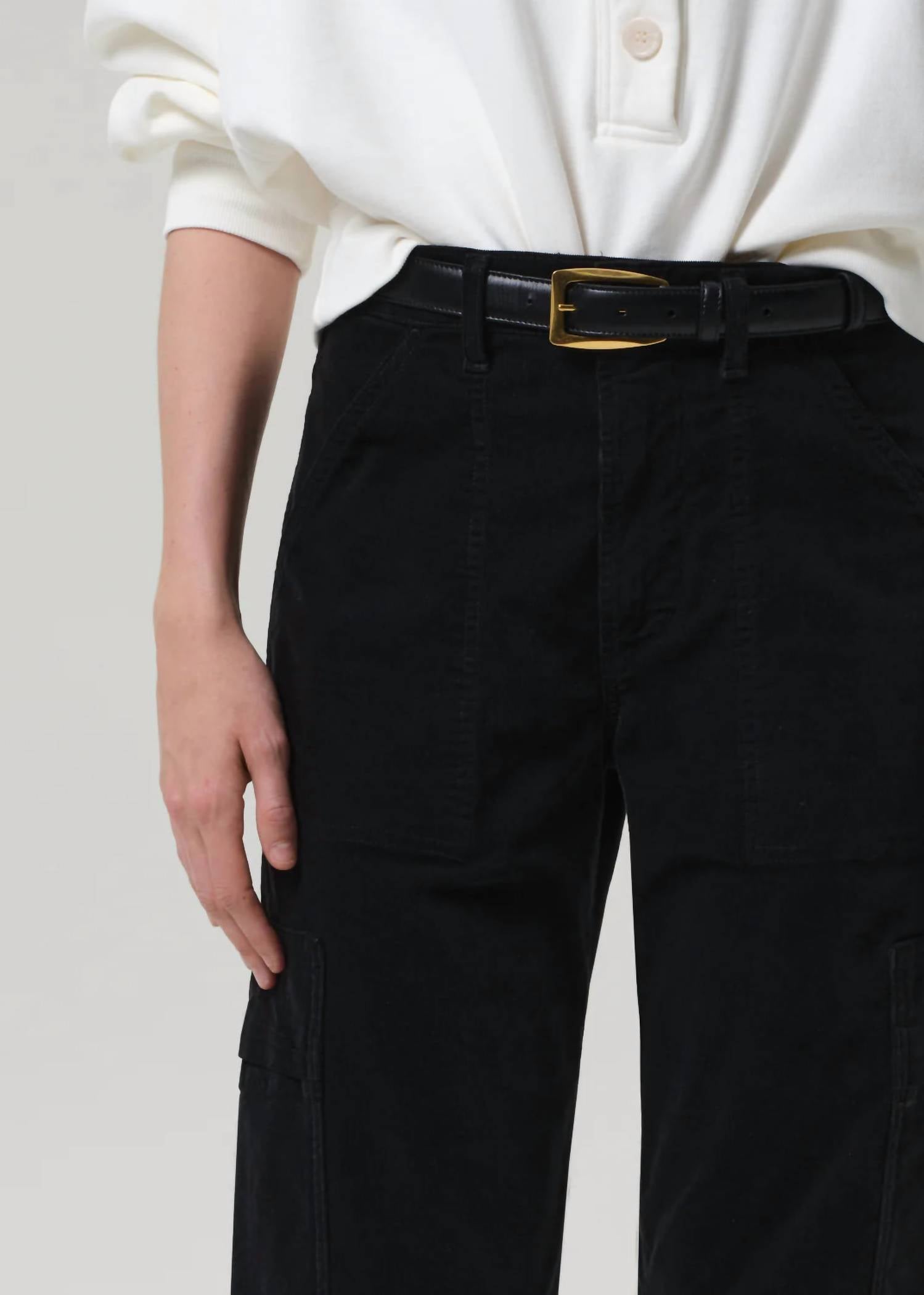Citizens of Humanity Marcelle Cargo Corduroy Pants in charcoal 1 - women's pants - view 5