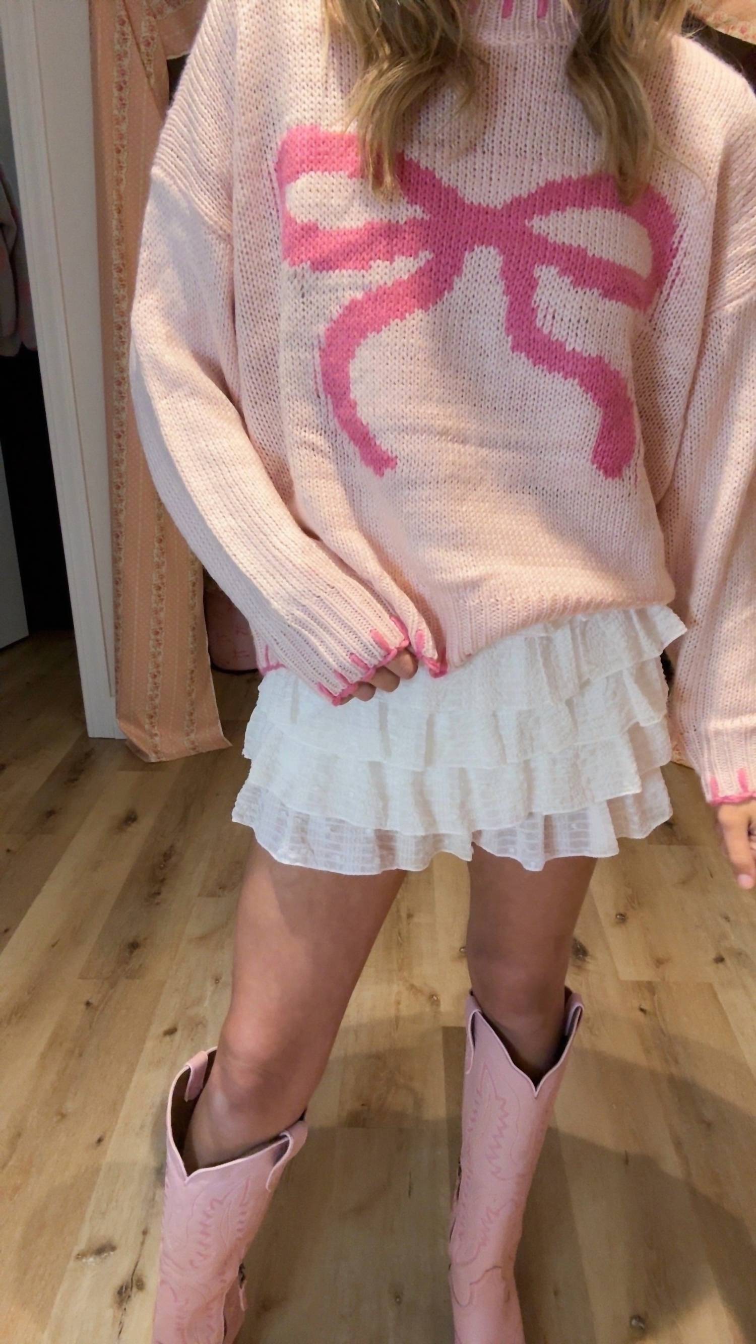 Bailey Rose - Love Embroidered Bow Sweater