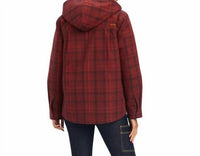 ARIAT Rebar Flannel Shirt Jacket in rosewood - women's jacket - detail view