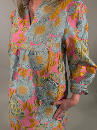 Uncle Frank - Metallic Floral Brocade Party Dress