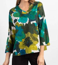 Habitat - Floral V-neck Cotton Pullover