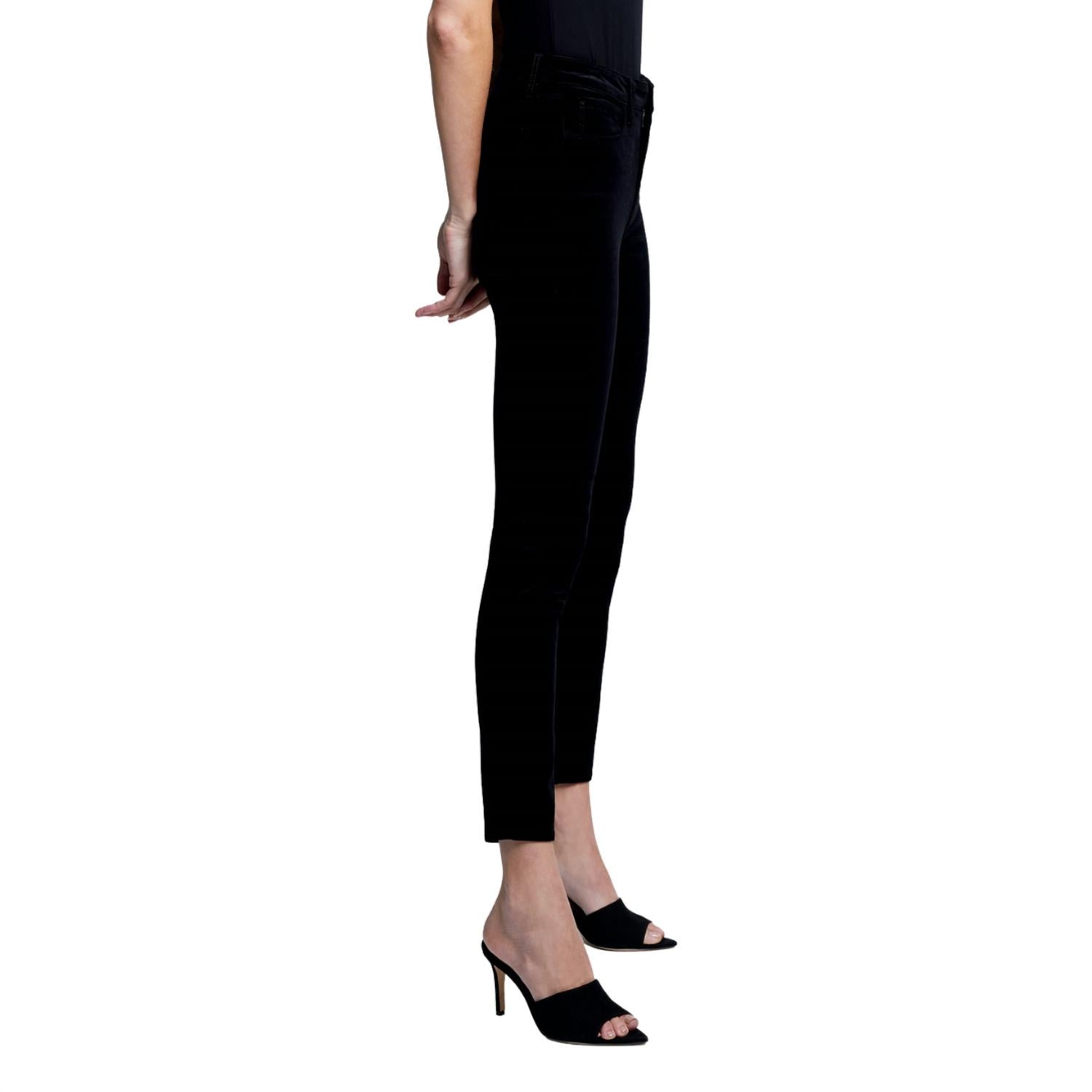L'Agence Katrina Velvet Jean in black - women's jeans - detail view