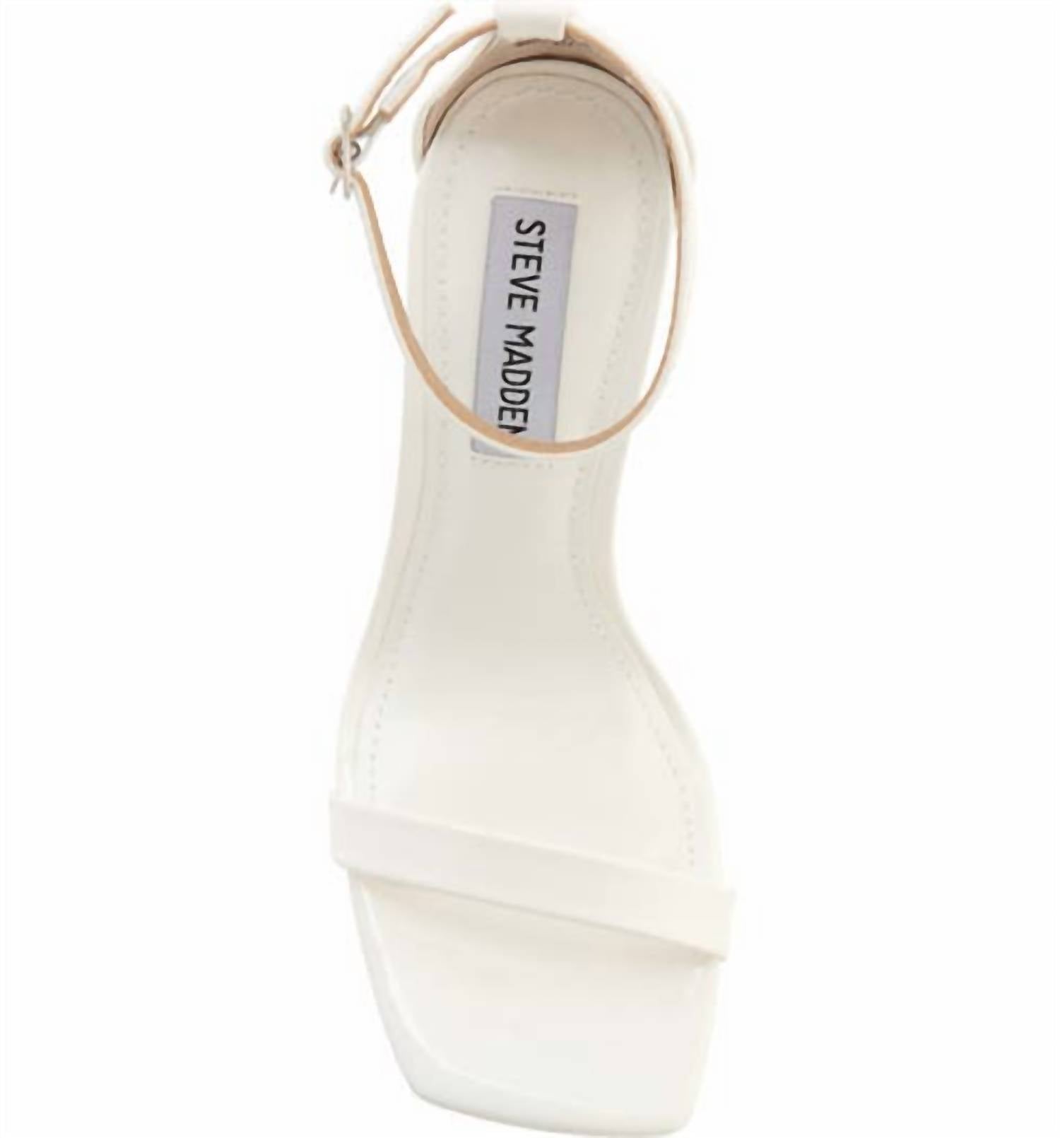STEVE MADDEN Women's Shaye Ankle Strap Sandal in white patent - women's sandal - alternate view