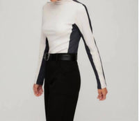 Fifteen Twenty Cass Ponte Colorblock Long Sleeve Top in bone - women's sweater - alternate view