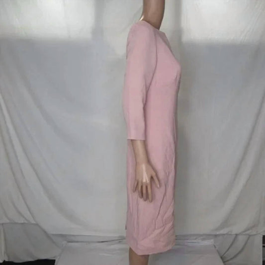 Lela Rose - Women's Wool Crepe Half Sleeve Midi Shift Dress