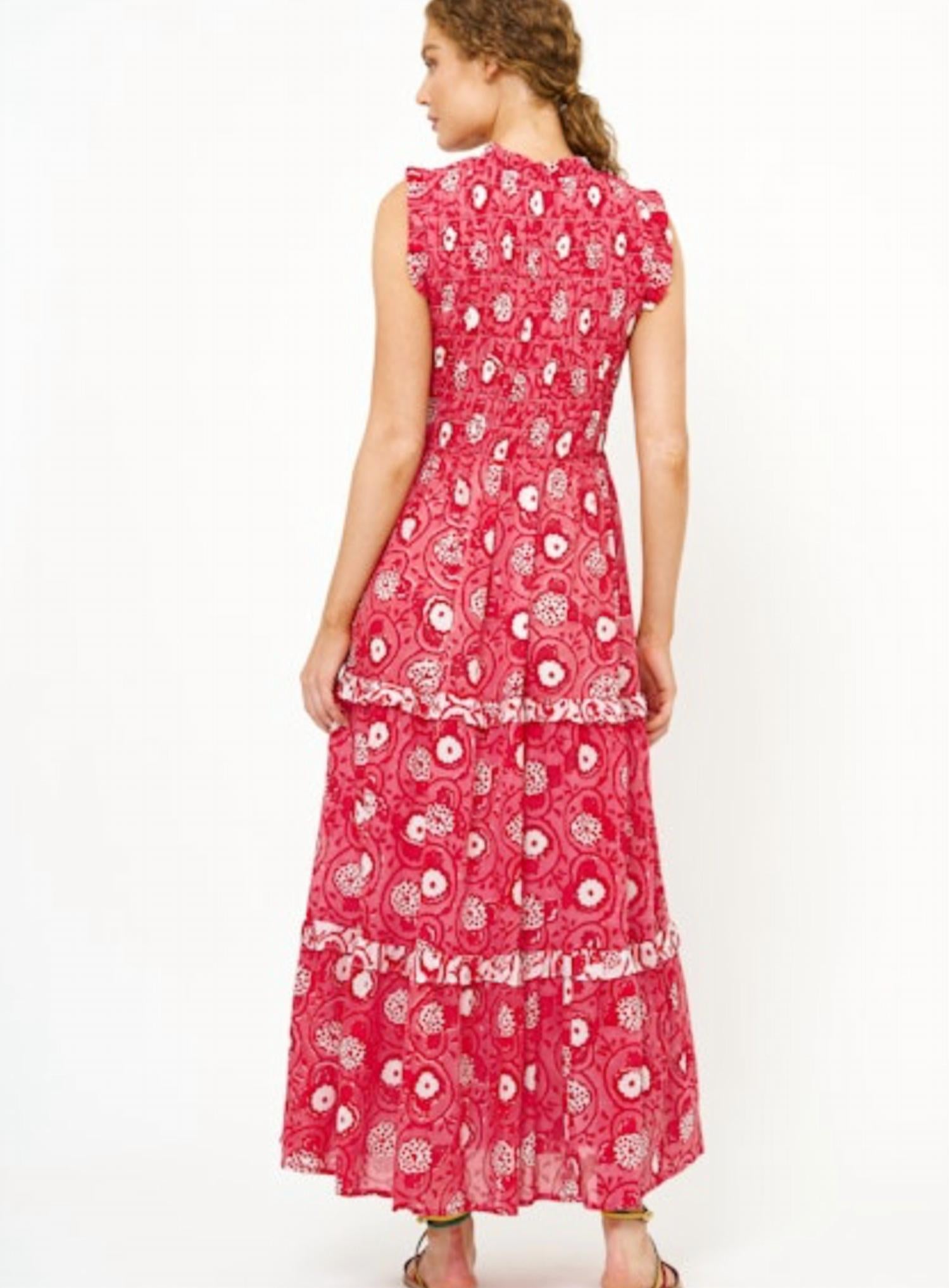 Oliphant - Sleeveless Smocked Maxi Dress