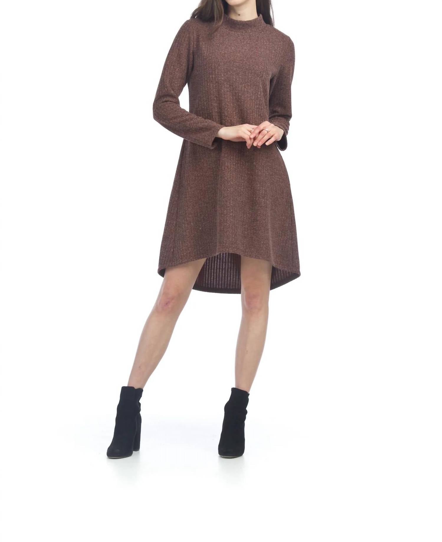 Papillon - Mock Neck High Low Sweater Dress